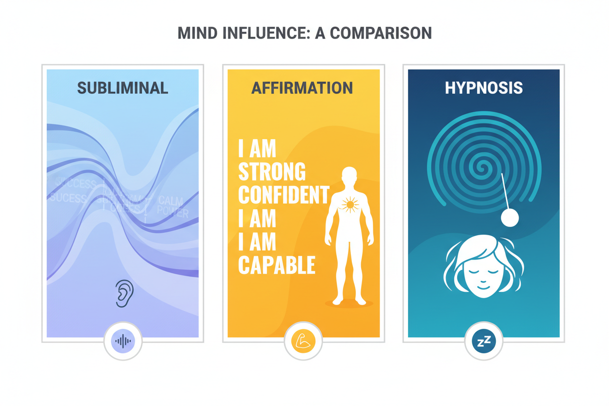 Subliminals vs Affirmations vs Hypnosis — What Reprograms Your Mind Faster?