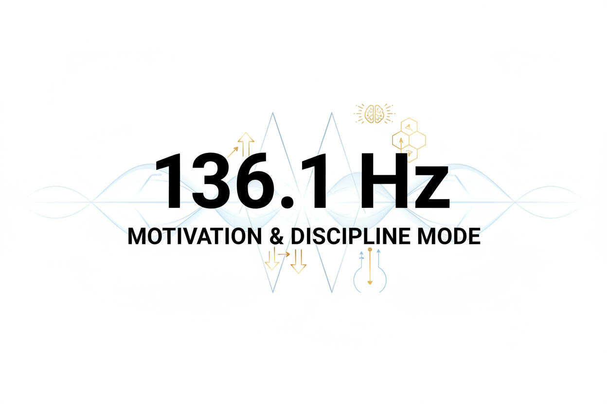 136.1 Hz Motivation & Discipline Mode. White background