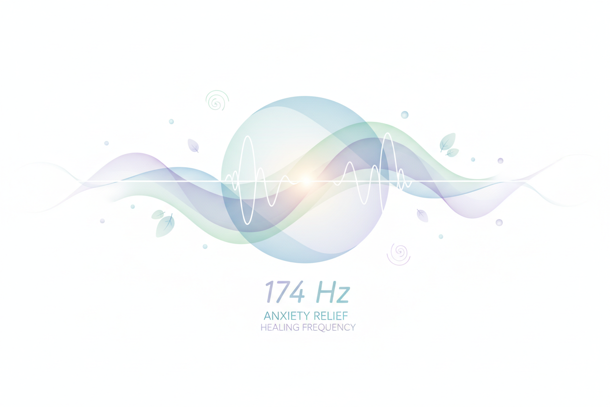 174 Hz Anxiety Relief. White background