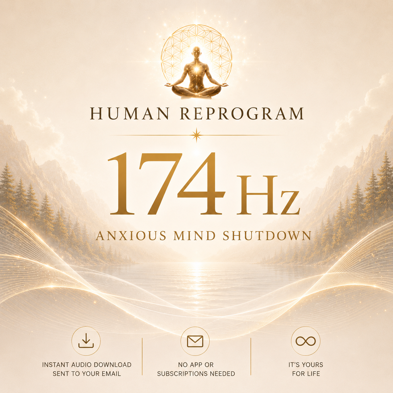 174 Hz Anxious Mind Shutdown — Stop the Loop | Human Reprogram