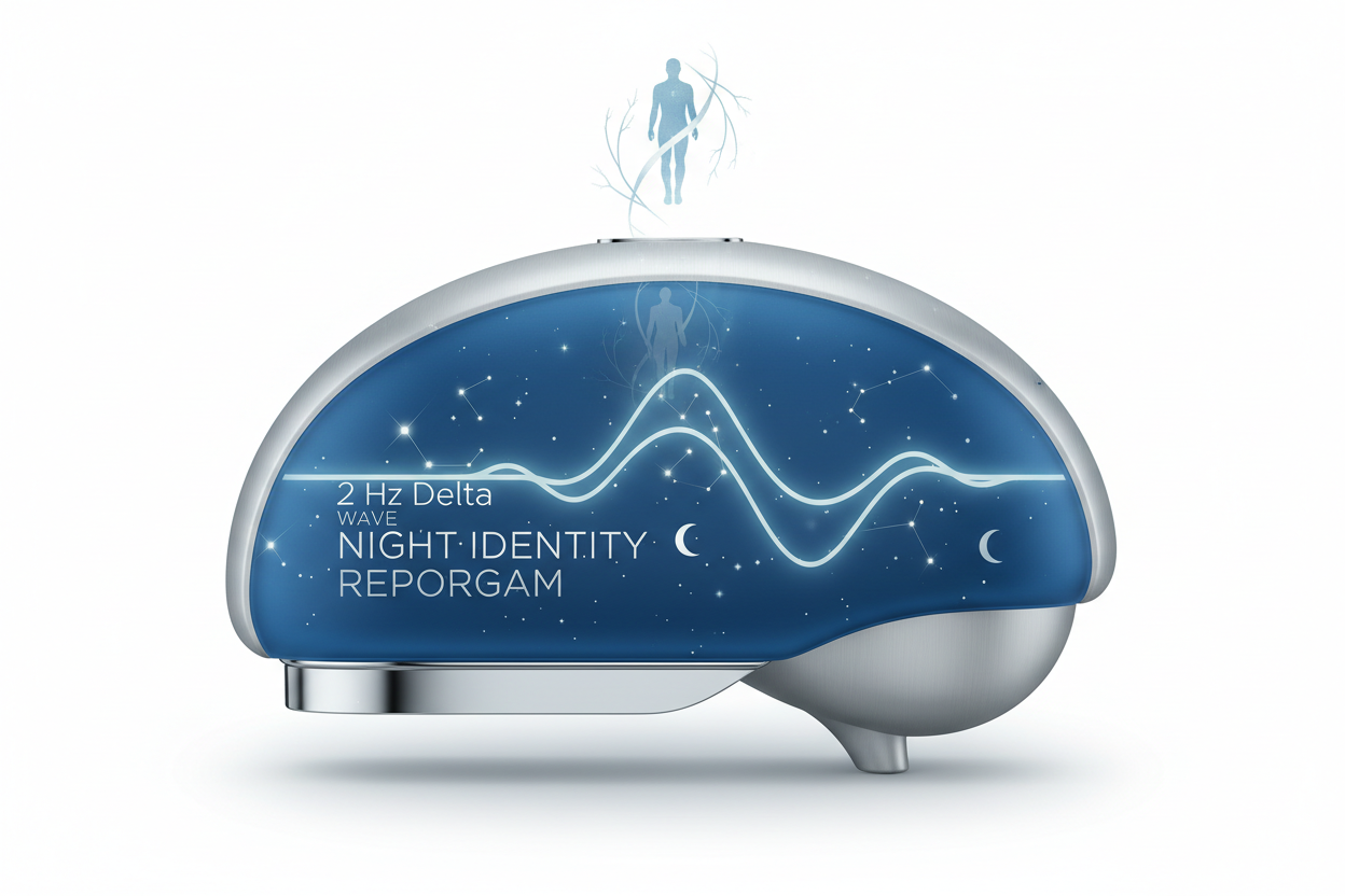2 Hz Deta Wave Night Identity Reprogram Product. White Background