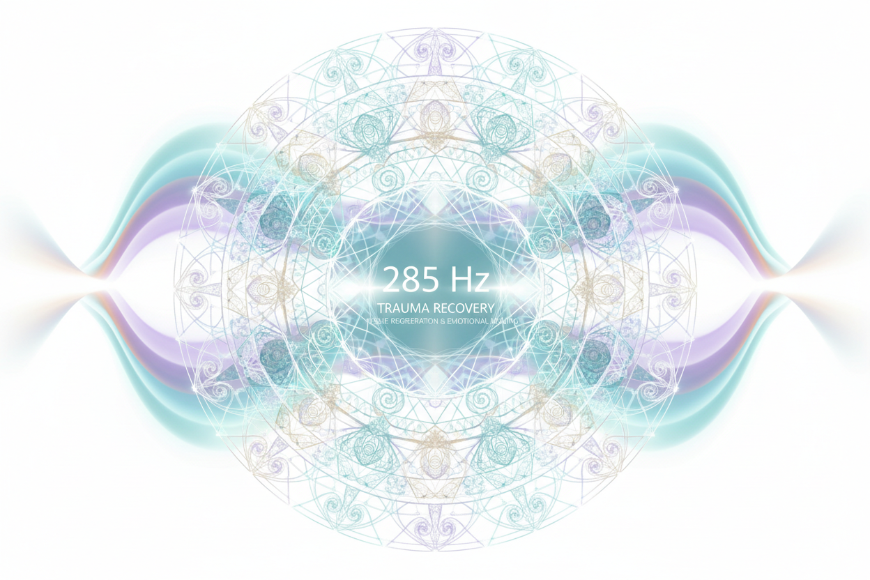285 Hz Trauma Healing. White background