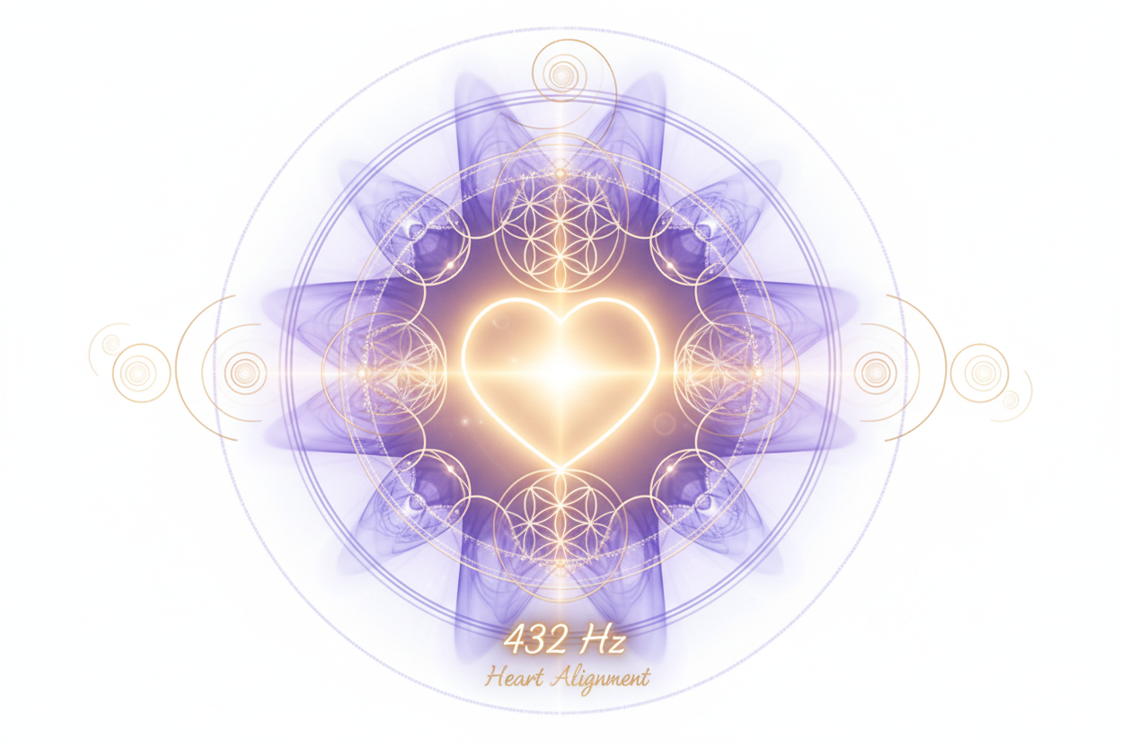 432 Hz Heart Alignment. White background