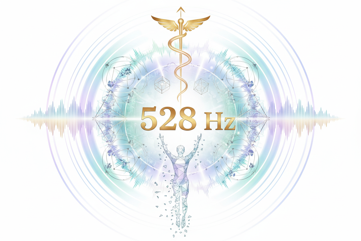 528 Hz Identity Shift Upgrade. White background