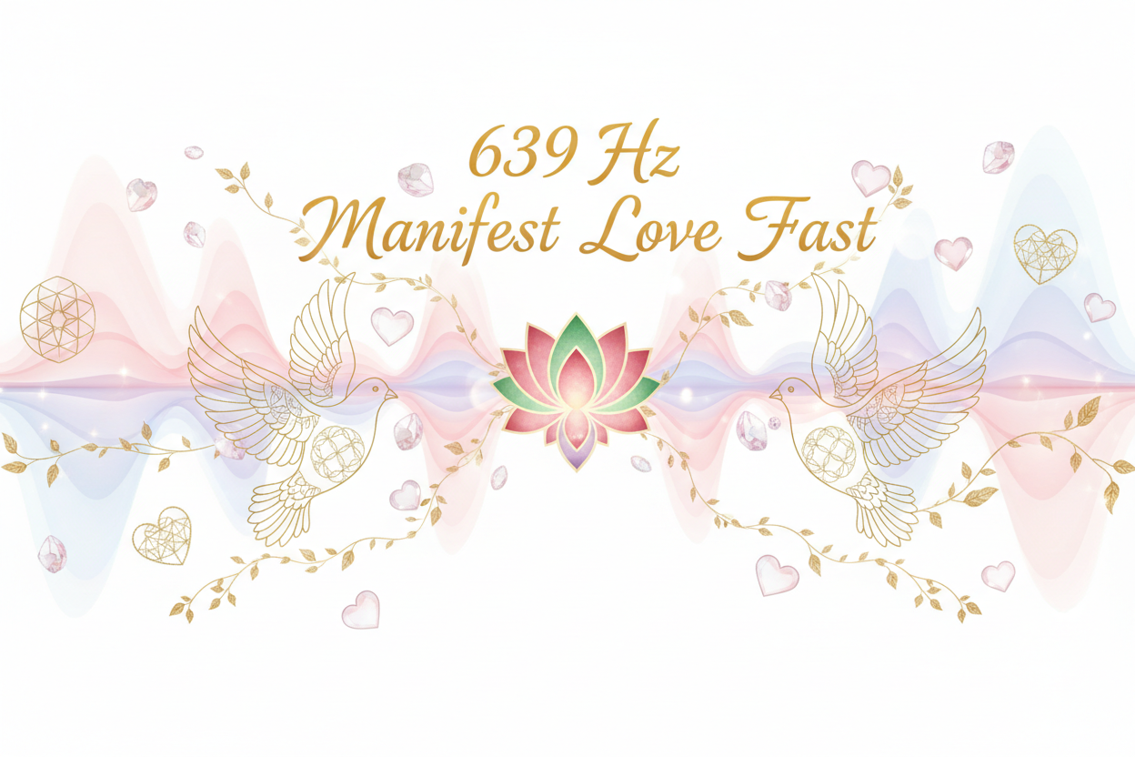 639 Hz Manifest Love Fast. White background