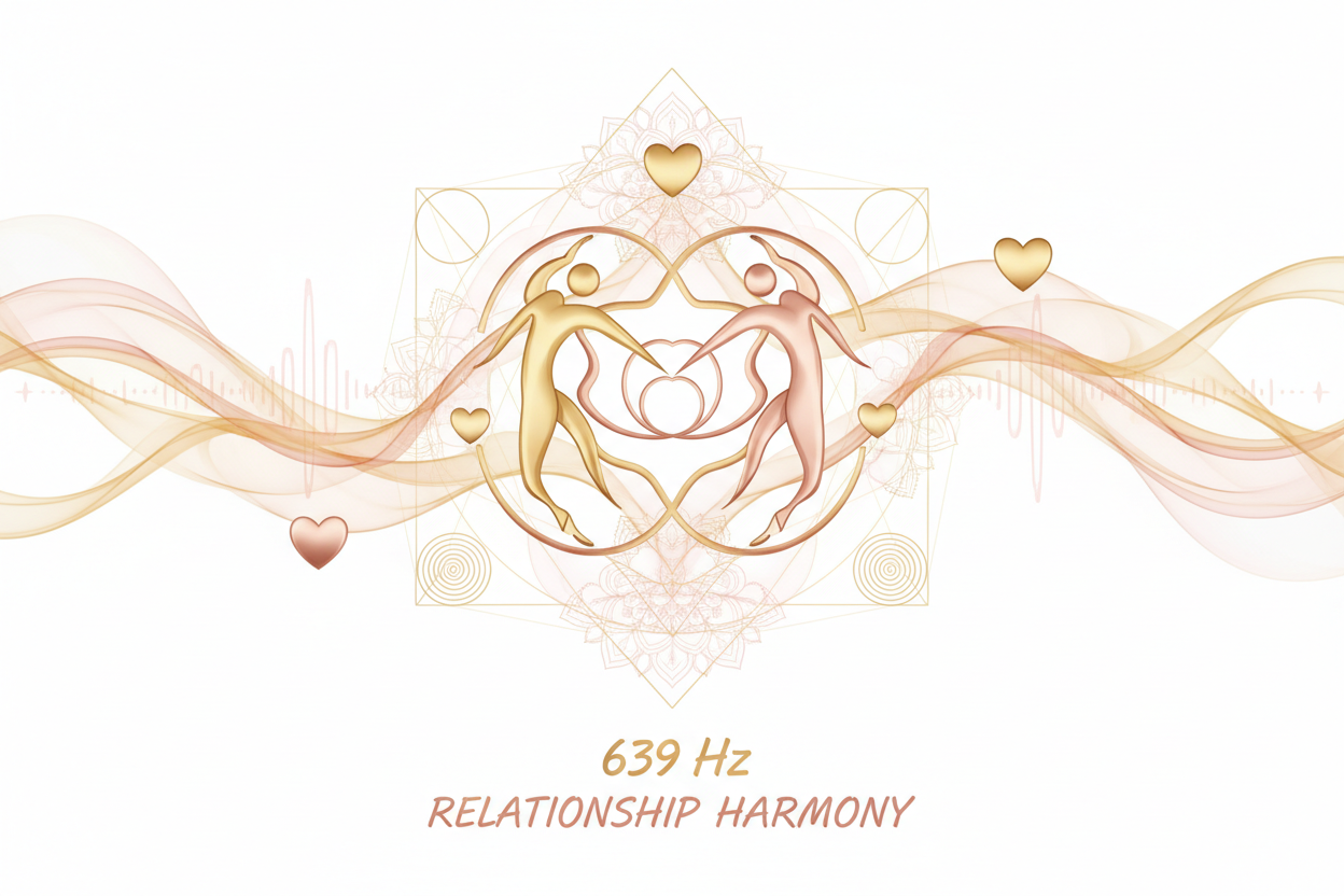 639 Hz Relationship Harmony. White background