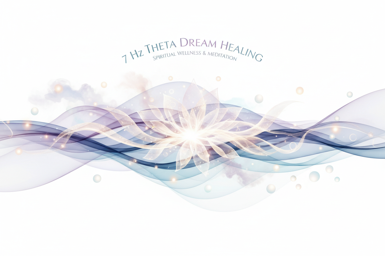7 Hz Theta Dream Healing. White background