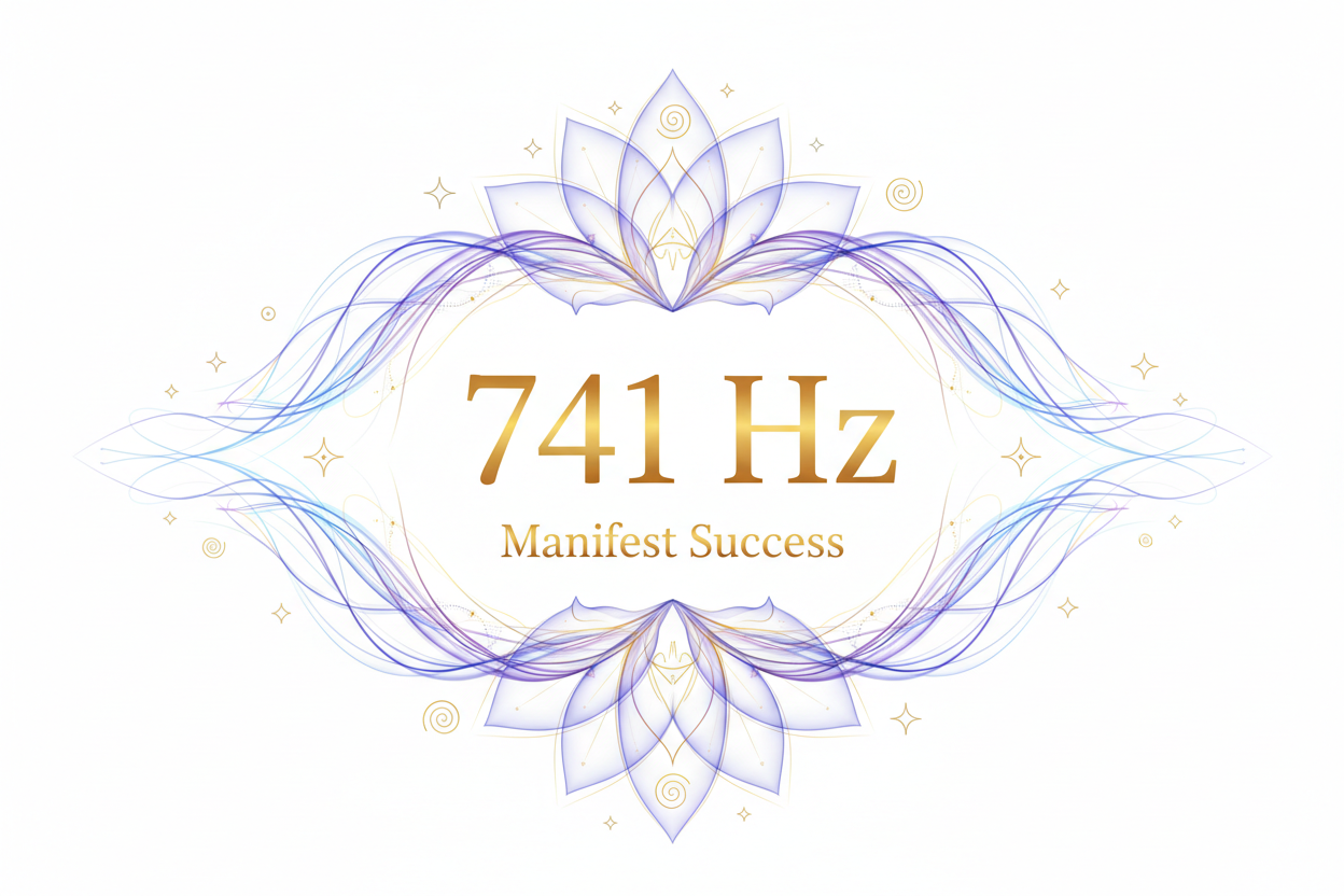 741 Hz Manifest Success. White background
