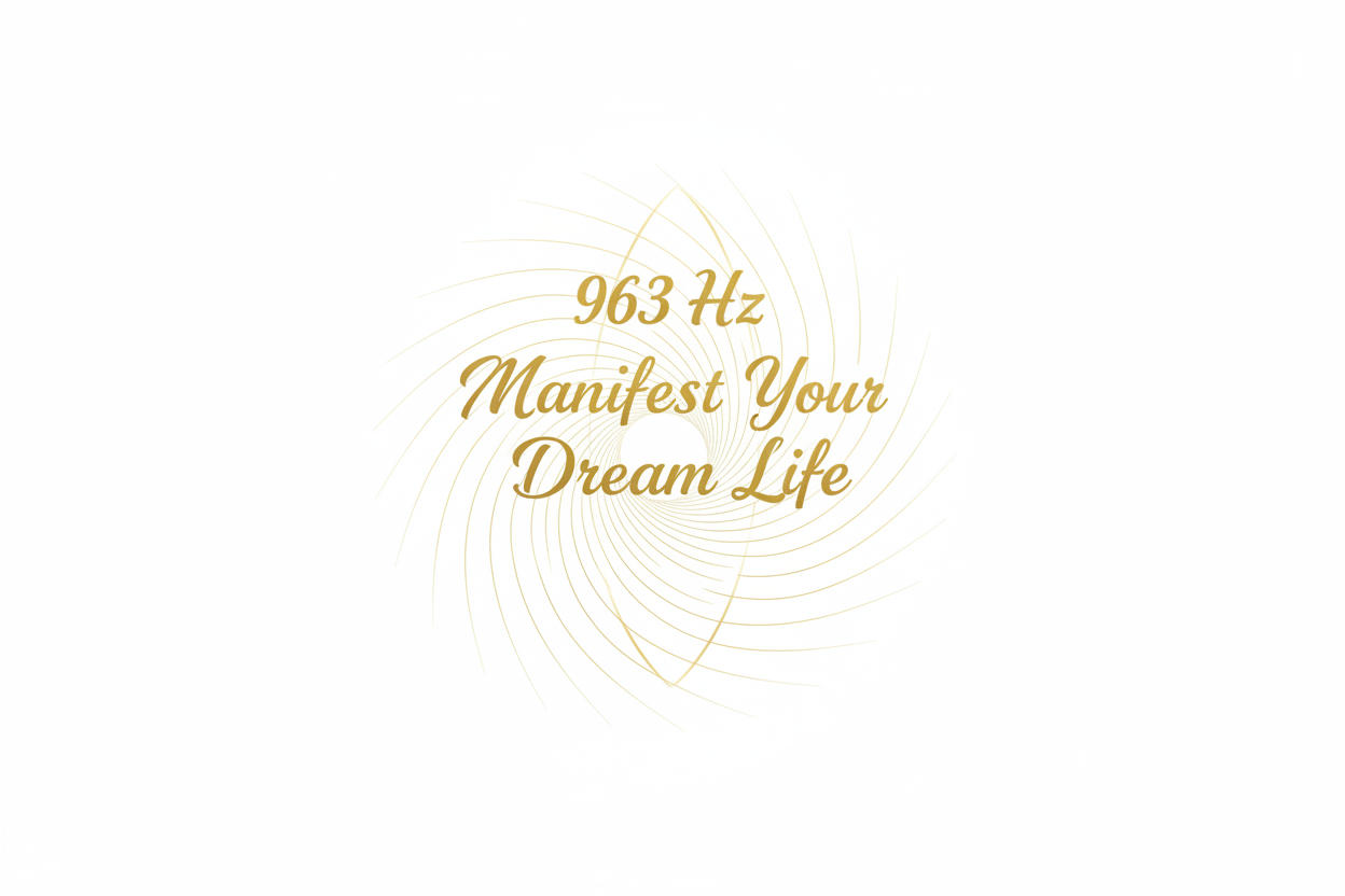 963 Hz Manifest Your Dream Life. White background