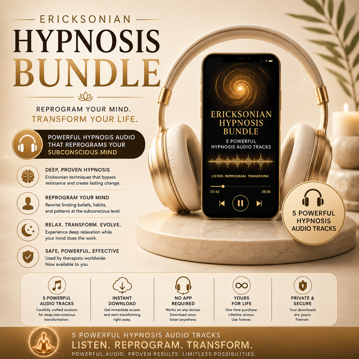 Ericksonian Hypnosis Bundle — 5 Tracks for Calm and Confidence | Human ...