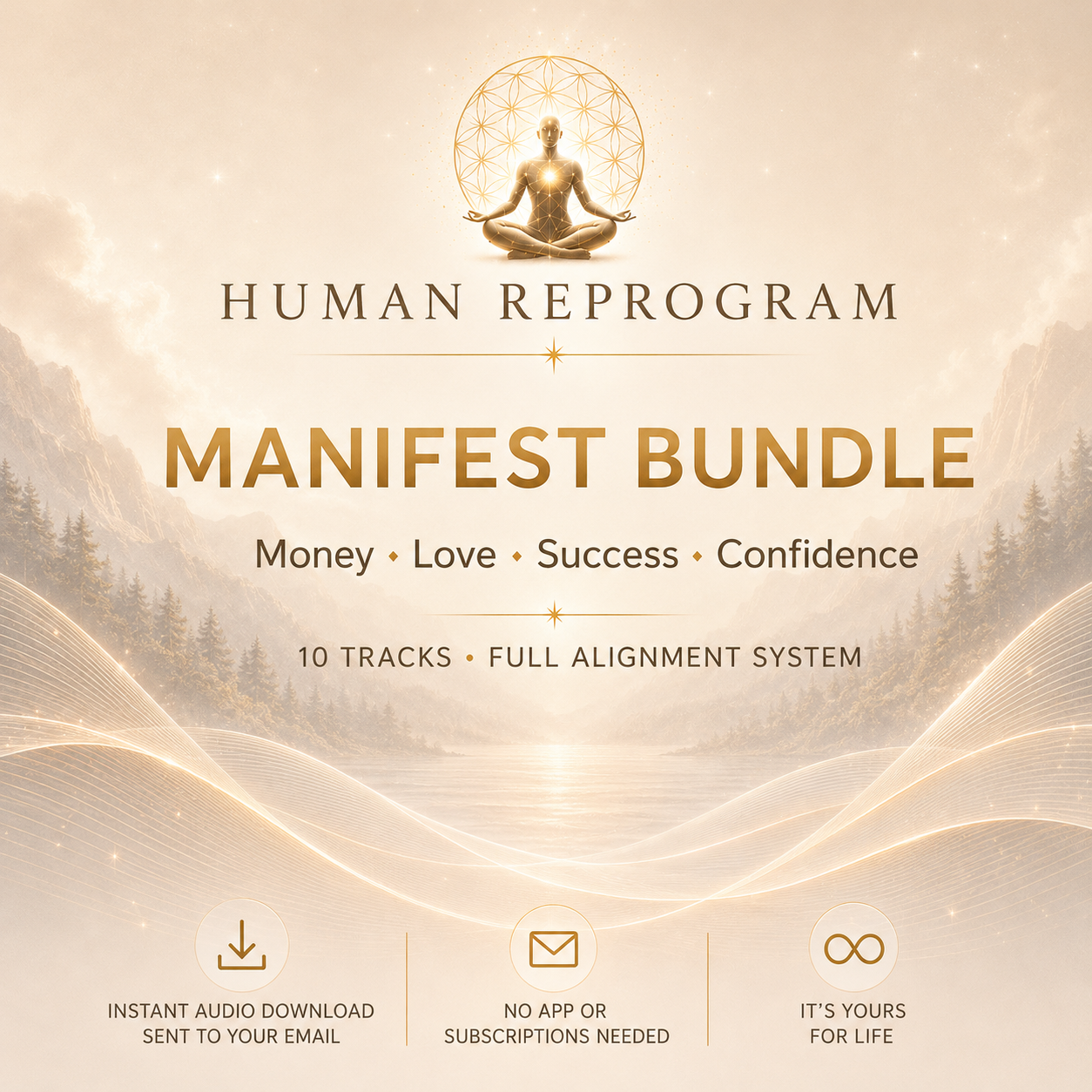 Manifest Bundle — 10 Tracks for Money, Love and Success | Human Reprogram