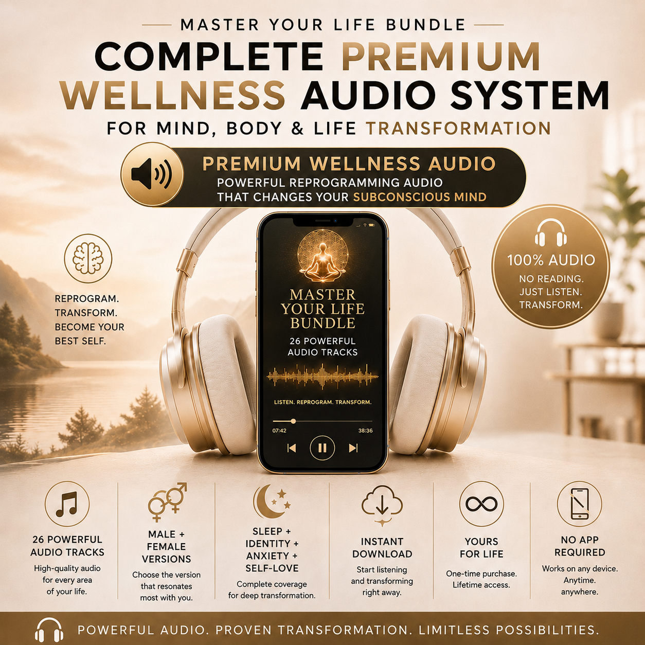 Master Your Life Bundle — 26-Track Subconscious System | Human Reprogram