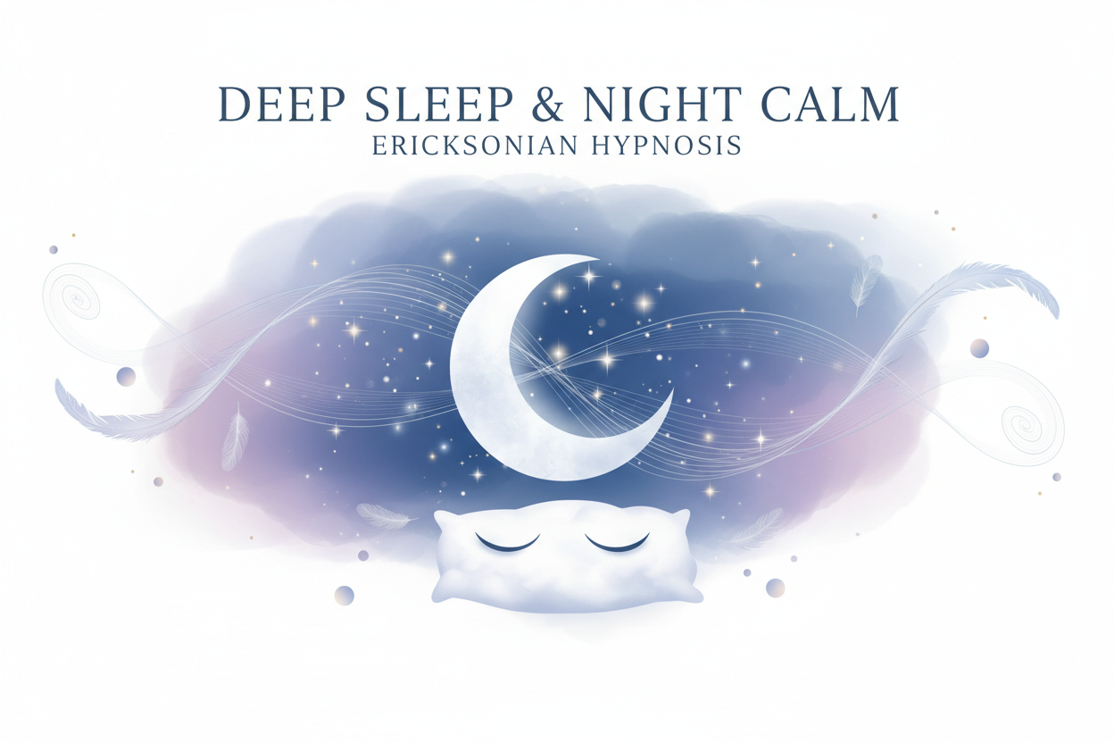Deep Sleep & Night Calm Ericksonian Hypnosis. White background