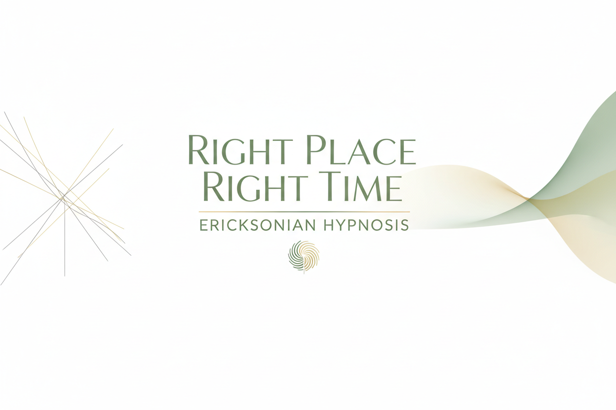 Right Place, Right Time ERICKSONIAN HYPNOSIS. White background